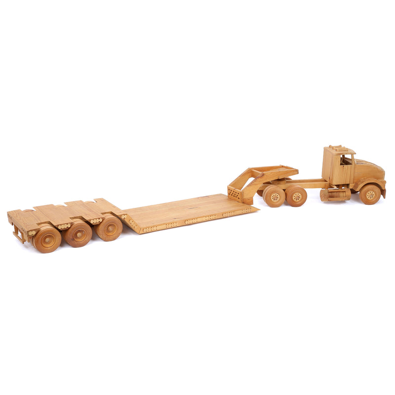48-Inch Wooden Kenworth Semi with Lowboy Trailer by Kaye's Toy Shop