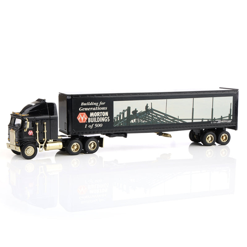 1/64 Kenworth K100E Semi Truck Coin Bank with Box Trailer, Morton Buildings