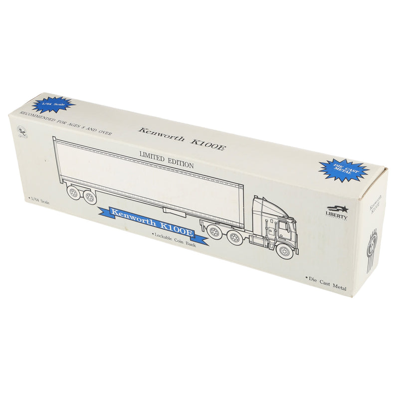 1/64 Kenworth K100E Semi Truck Coin Bank with Box Trailer, Morton Buildings