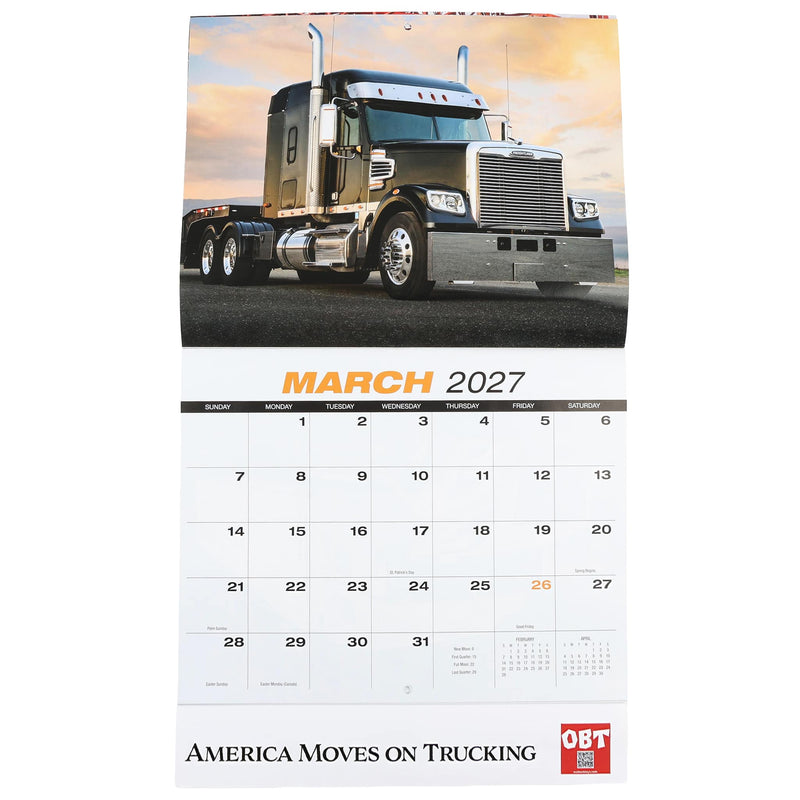 18 Wheelers 2027 13-Month Full-Size Wall Calendar