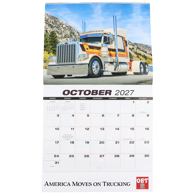 18 Wheelers 2027 13-Month Full-Size Wall Calendar