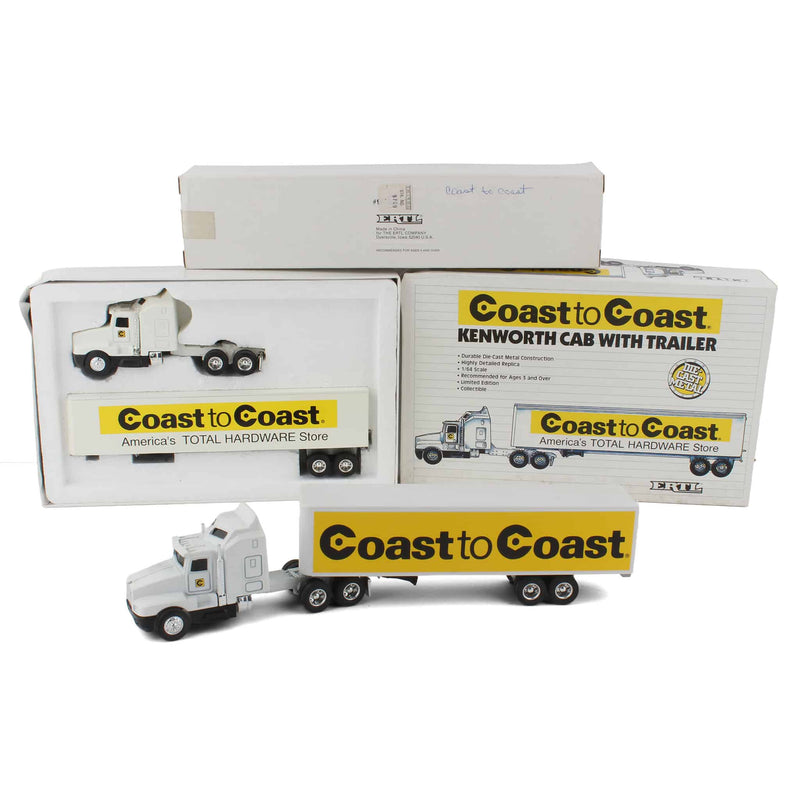 Lot of (2) Coast to Coast Semi Trucks with Box Trailers by ERTL