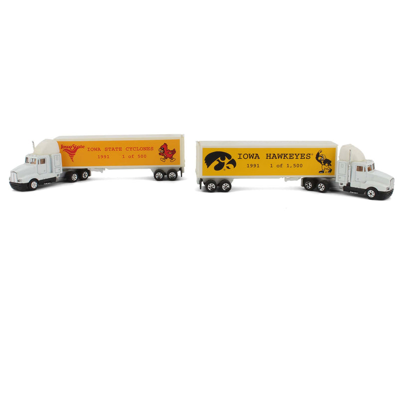 Lot of (1) Iowa Hawkeyes Limited Editon Semi and (1) Iowa State Cyclones Limited Edition Semi Approximately 7.5 Inches Long by SpecCast