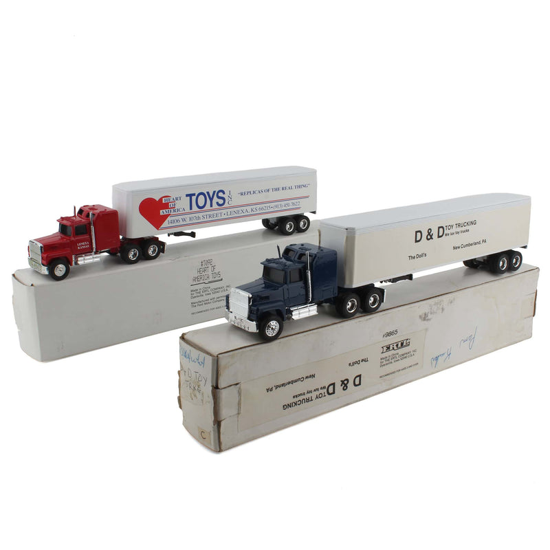 Lot of (1) 1/64 D&D Toy Trucking Semi Truck and (1) 1/64 Heart of America Toys Inc Semi Truck by ERTL