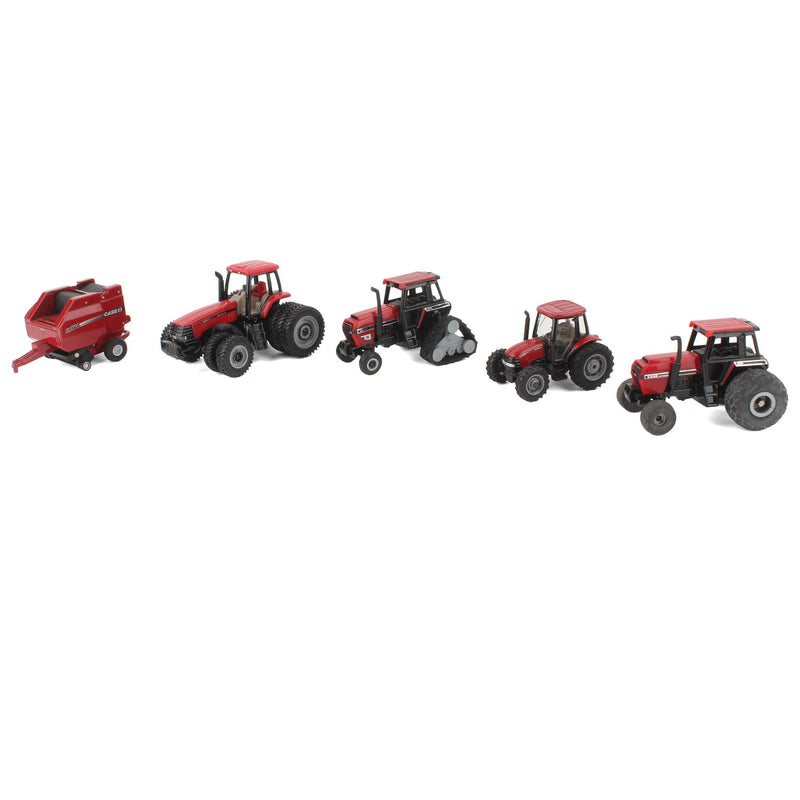 Lot of (4) 1/64 Case IH Tractors and (1) 1/64 Case IH Baler by ERTL