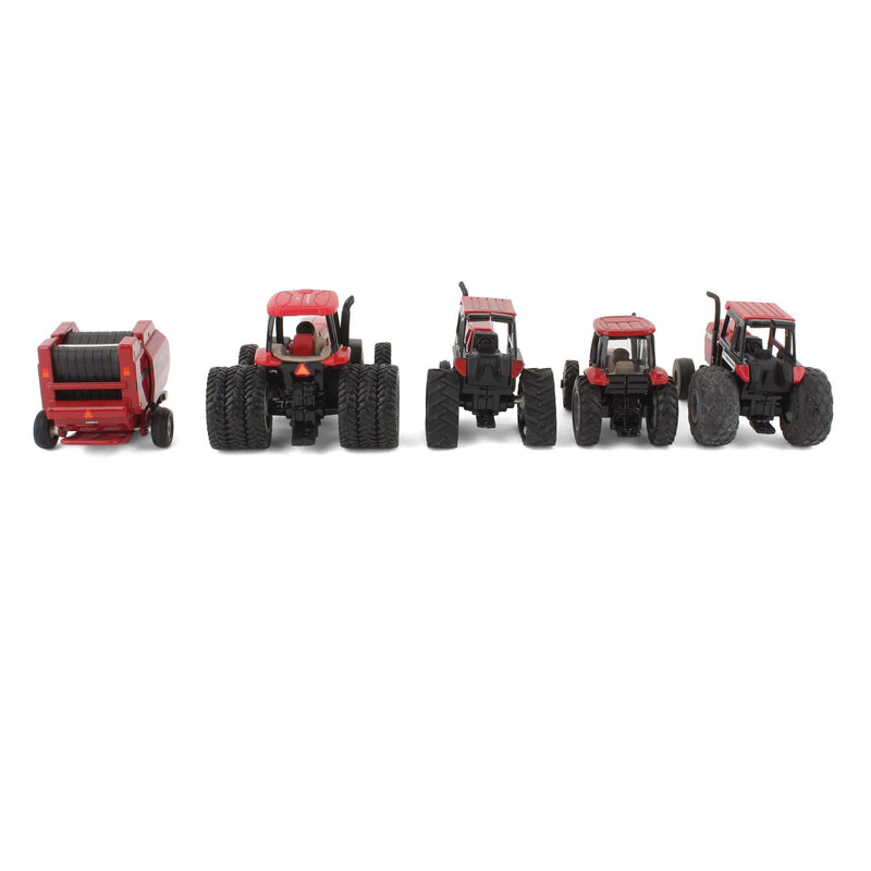 Lot of (4) 1/64 Case IH Tractors and (1) 1/64 Case IH Baler by ERTL