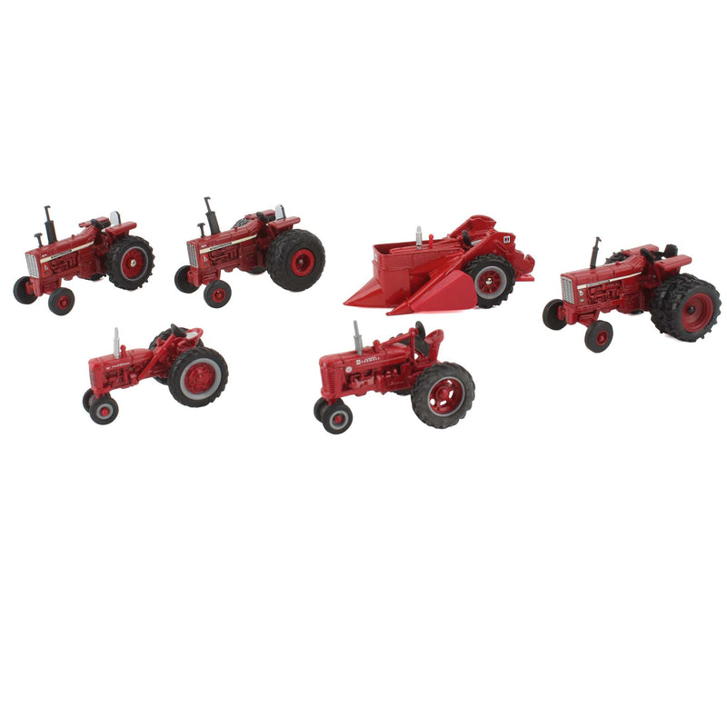 Lot of (5) 1/64 Farmall Tractors, and (1) 1/64 Farmall Tractor with Picker by ERTL