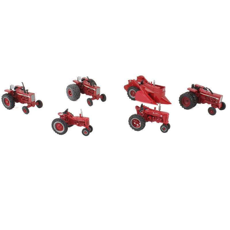 Lot of (5) 1/64 Farmall Tractors, and (1) 1/64 Farmall Tractor with Picker by ERTL
