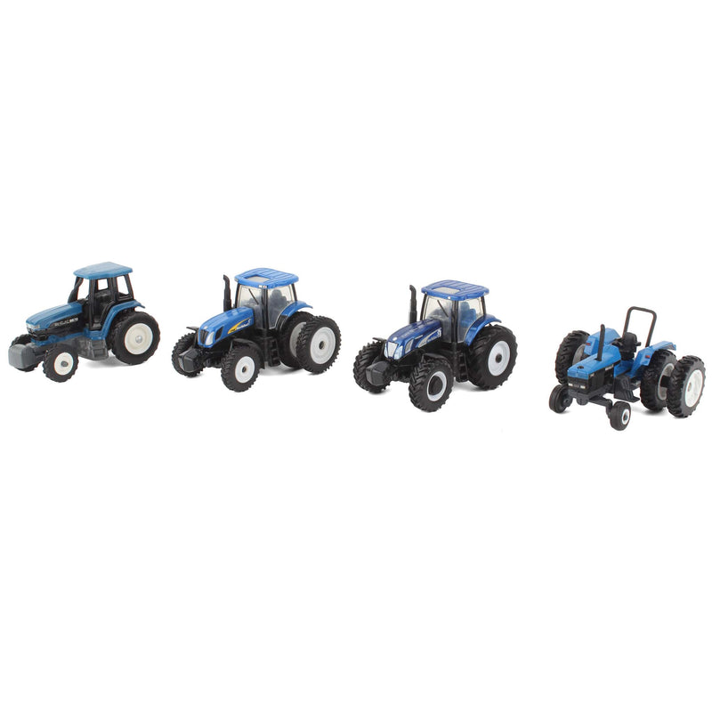 Lot of (2) 1/64 New Holland Tractors with Duals and (2) 1/64 New Holland Tractors with Singles by ERTL