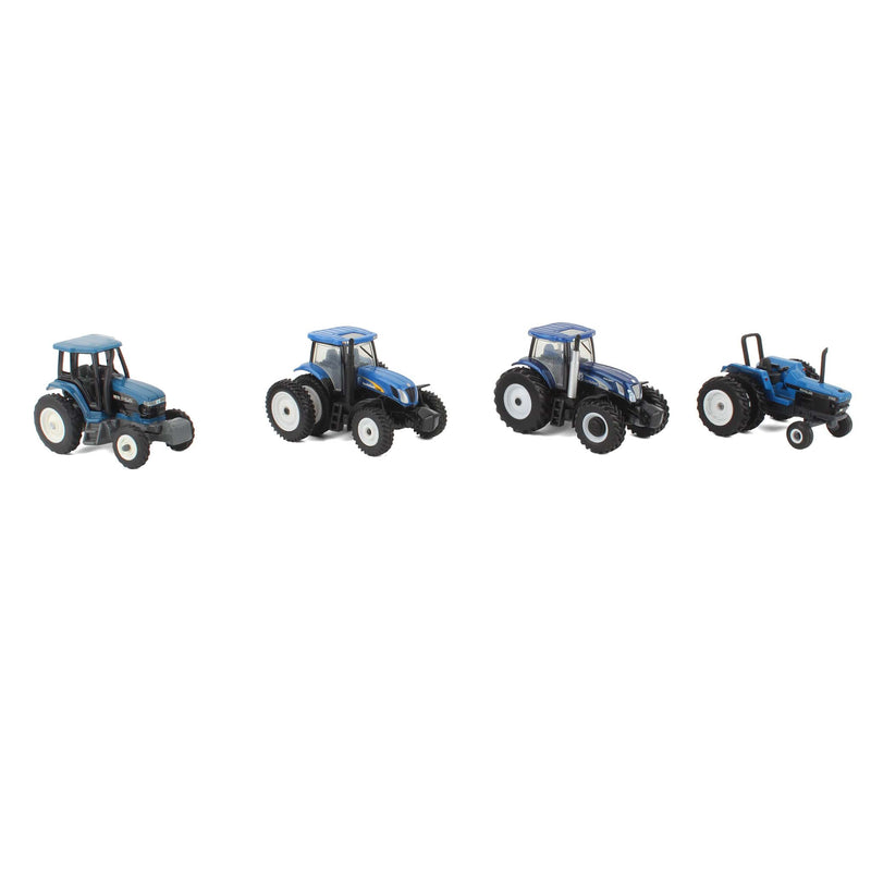 Lot of (2) 1/64 New Holland Tractors with Duals and (2) 1/64 New Holland Tractors with Singles by ERTL