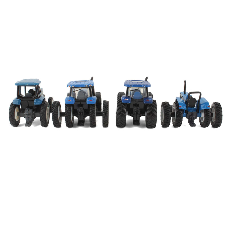 Lot of (2) 1/64 New Holland Tractors with Duals and (2) 1/64 New Holland Tractors with Singles by ERTL