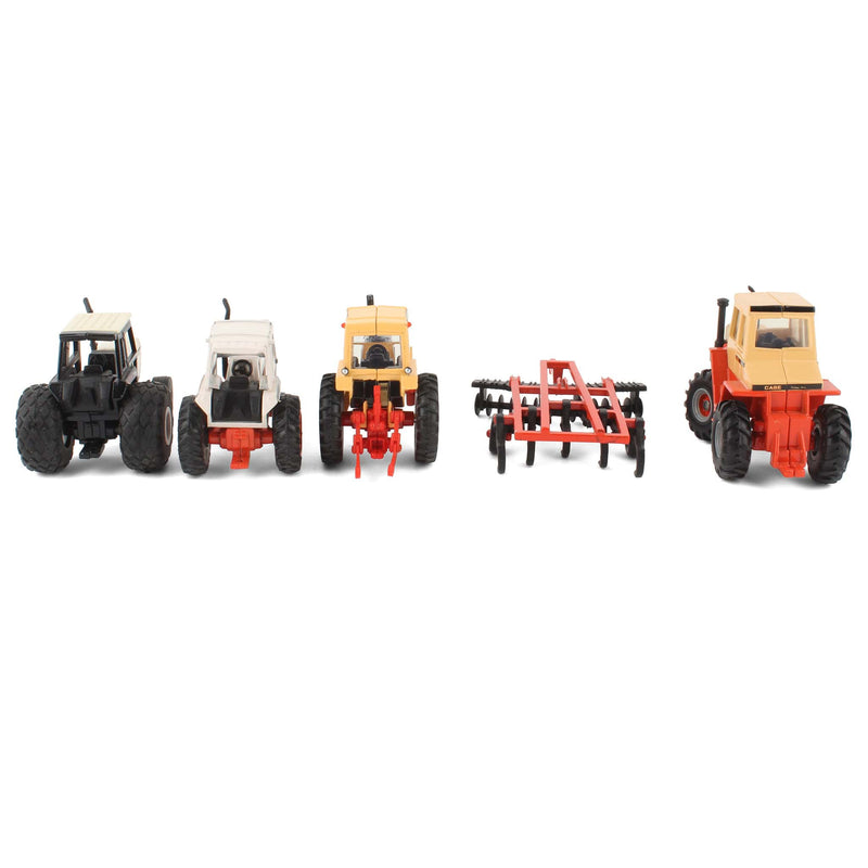 Lot of (4) 1/64 Case Tractors and (1) 1/64 Cultivator by ERTL