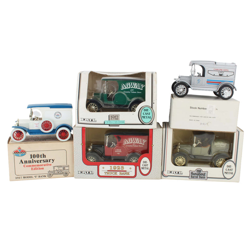 Lot of (3) Agway Store Banks, (1) AMOCO Bank and (1) Chrome King Bank by ERTL
