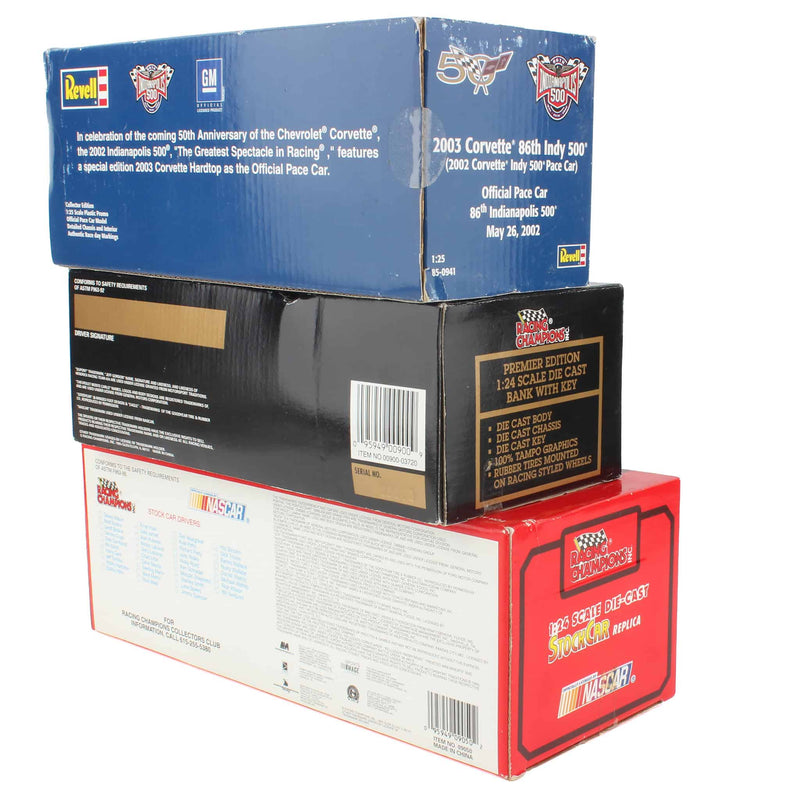 Lot of (1) 1/25 Corvette Pace Car, (1) 1/24 Ernie Irvan Stock Car, and (1) 1/24 Jeff Gordon Nascar Stock Car Bank