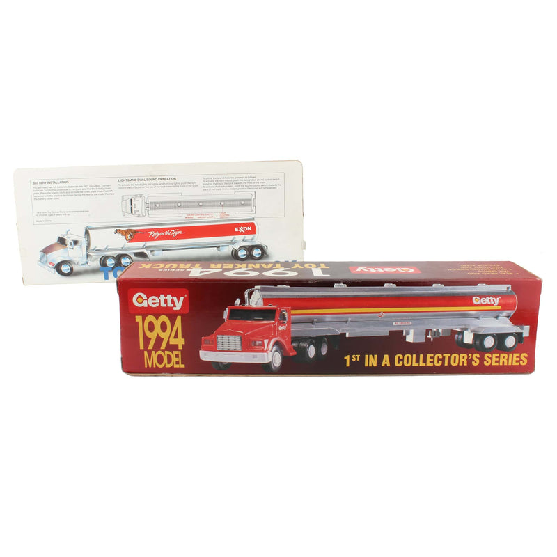 Lot of (2) Exxon & Getty Petroleum Semis with Tanker Trailers with Sounds and Lights
