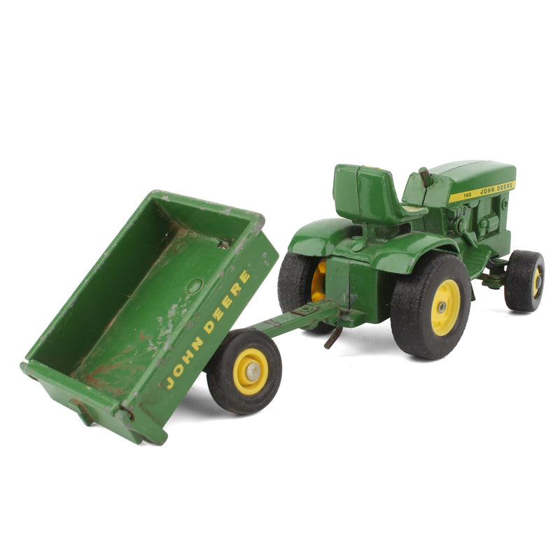 Lot of (2) 1/16 John Deere Lawn and Garden Tractors with Carts