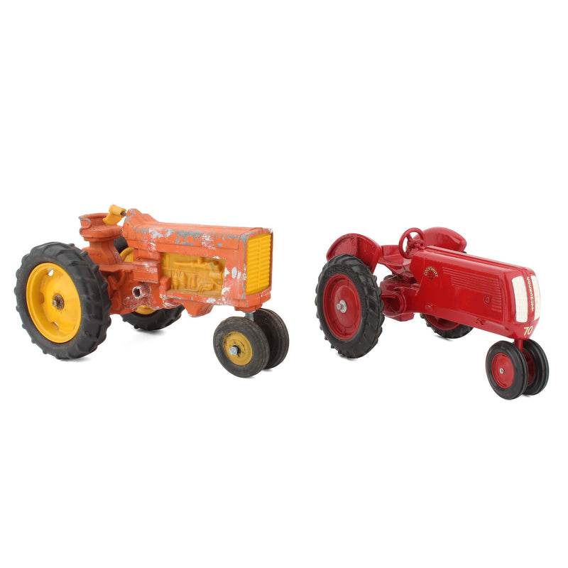 Lot of (1) 1/16 Cockshutt tractor and (1) Orange and Yellow Tractor by Hubley