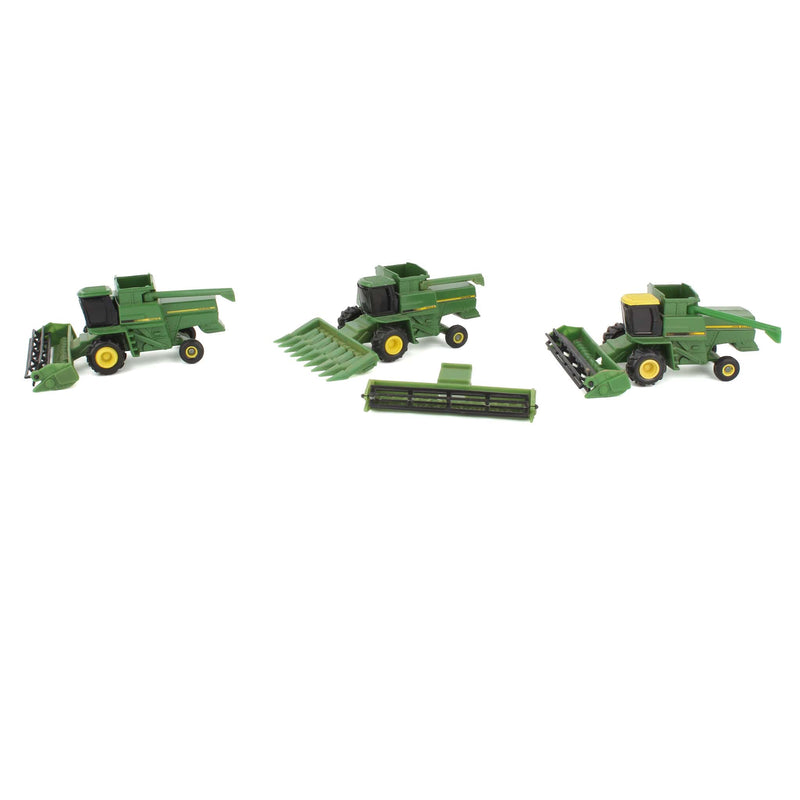 Lot of (3) 1/80 John Deere Combines with Headers