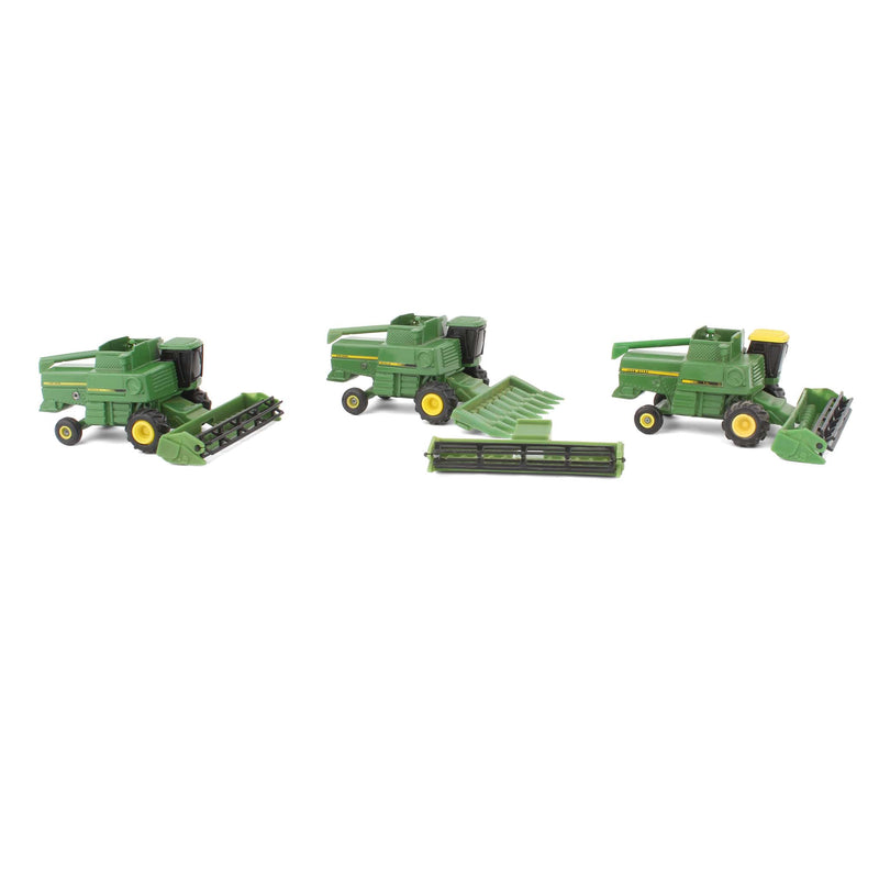 Lot of (3) 1/80 John Deere Combines with Headers