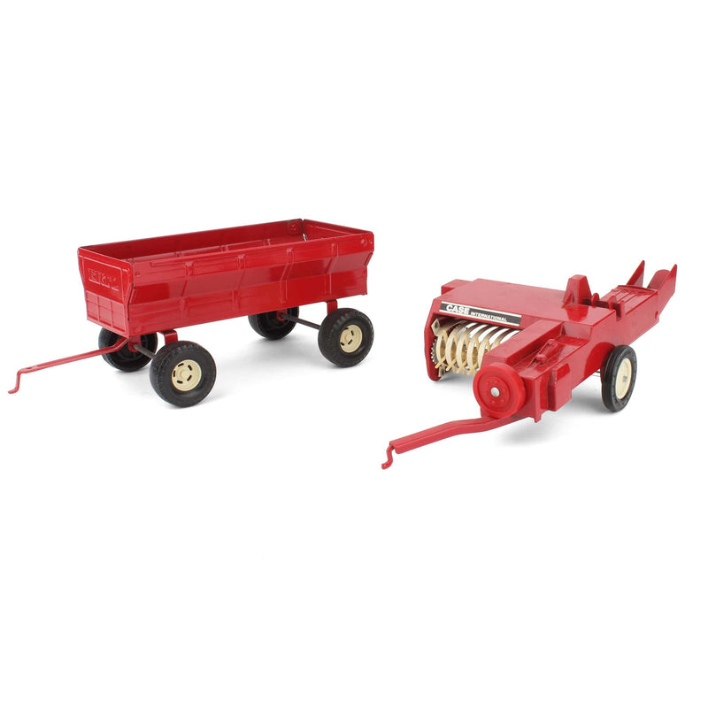 Lot of (1) 1/16 Barge Wagon and (1) Case International Square Baler by ERTL
