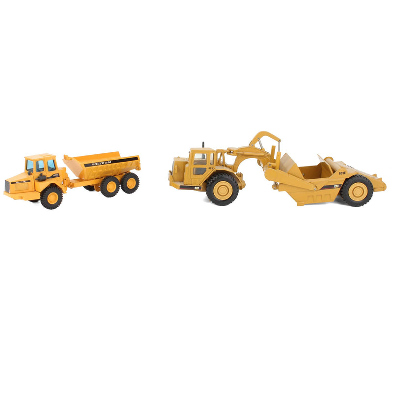 Lot of (1) 1/50 Volvo Dumper and (1) 1/50 CAT Pan Scraper