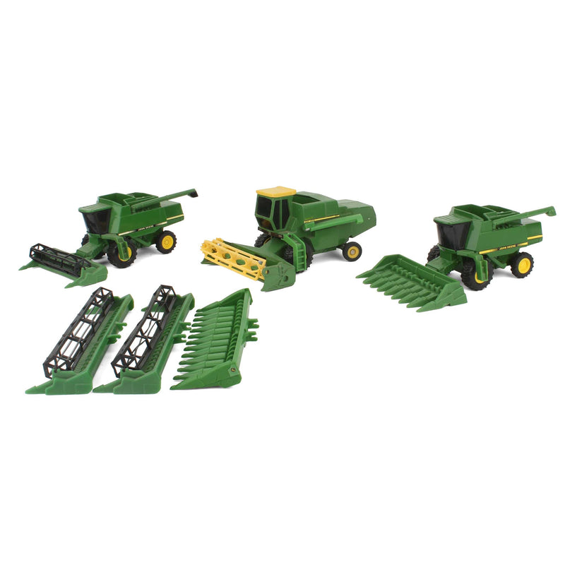 Lot of (2) 1/64 John Deere Combines and (1) 1/50 John Deere Combine from ERTL