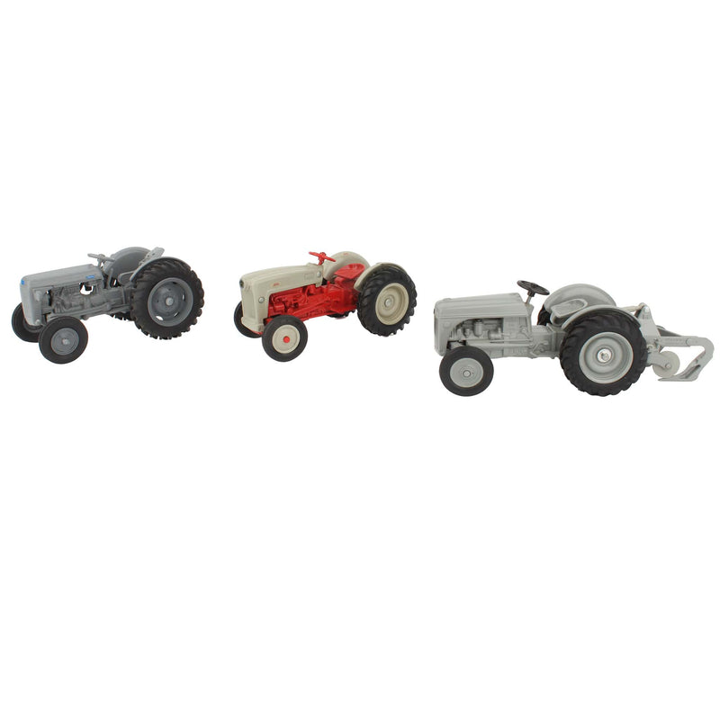 Lot of (1) 1/16 Ferguson Tractor, (1) 1/16 Ford Tractor, and (1) 1/16 Ford Tractor with Attached Plow