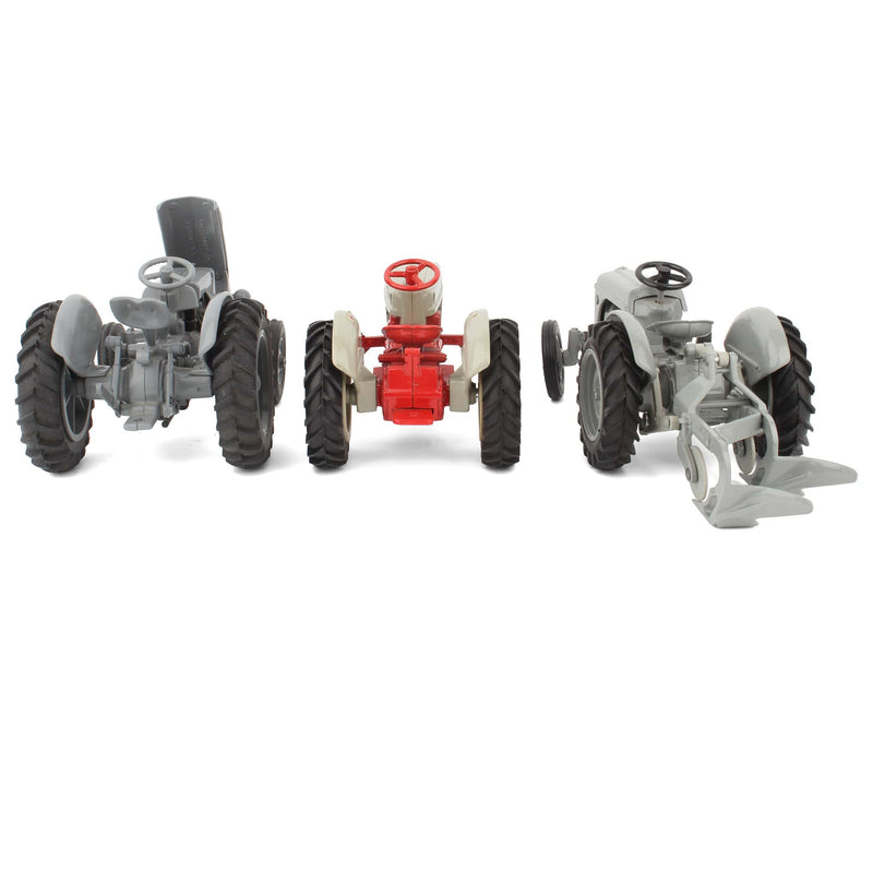 Lot of (1) 1/16 Ferguson Tractor, (1) 1/16 Ford Tractor, and (1) 1/16 Ford Tractor with Attached Plow