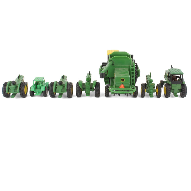 Lot of (1) 1/64 John Deere Combine, (5) 1/64 John Deere Tractors, and (1) Miscellanious Tractor