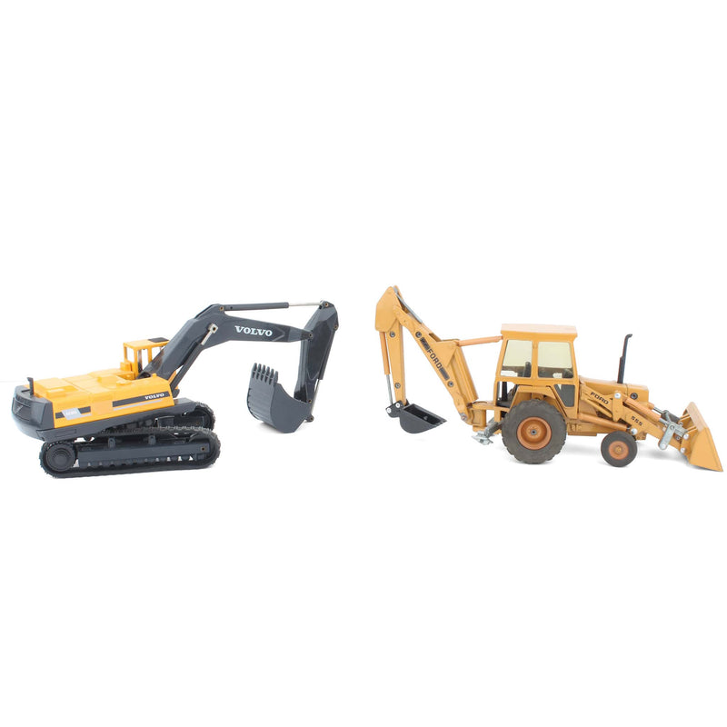 Lot of (1) 1/50 Volvo Excavator and (1) 1/32 Ford Loader / Backhoe