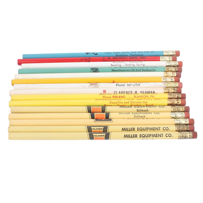 Lot of (15) Vintage Farm & Agriculture Related Pencils Including Oliver, IH and New Holland