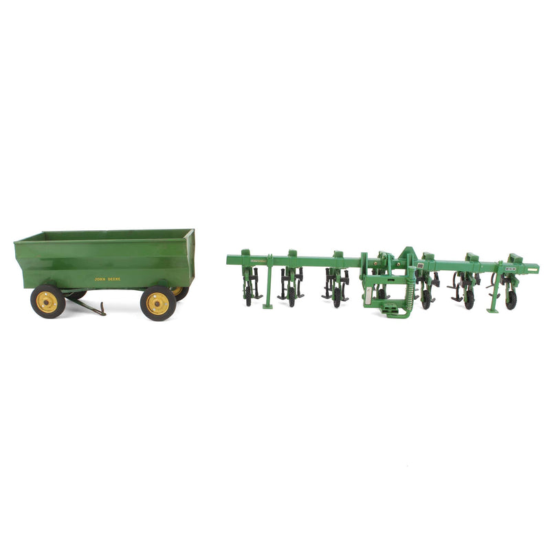 Lot of (1) Flare Barge Wagon and (1) 1/16 John Deere Cultivator