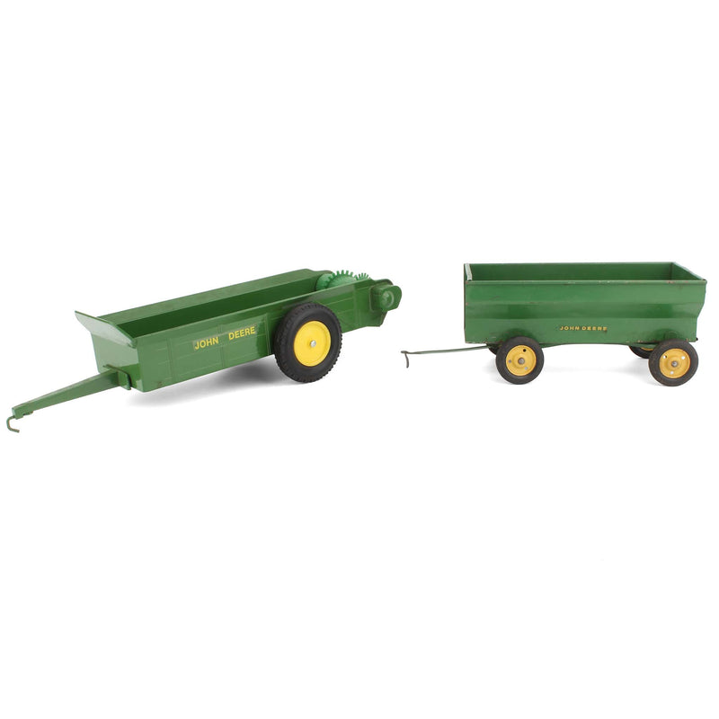 Lot of (1) 1/16 John Deere Manure Spreader and (1) 1/16 John Deere Flare Barge Wagon