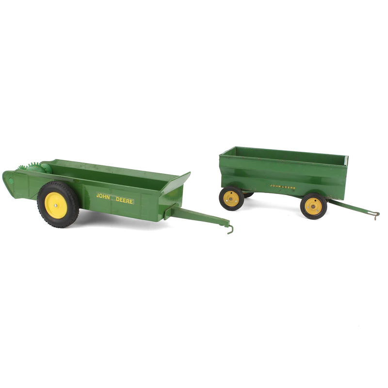 Lot of (1) 1/16 John Deere Manure Spreader and (1) 1/16 John Deere Flare Barge Wagon