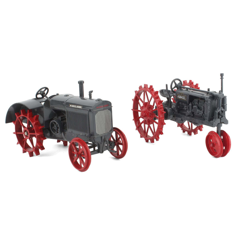 Lot of (2) 1/16 McCormick-Deering Gray Tractors on Steel Wheels