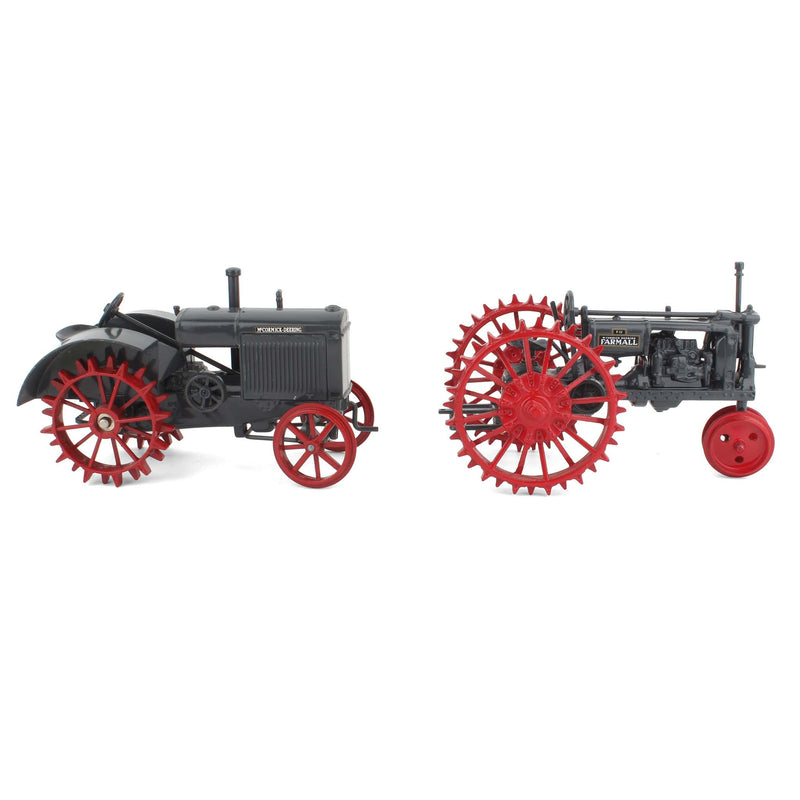 Lot of (2) 1/16 McCormick-Deering Gray Tractors on Steel Wheels