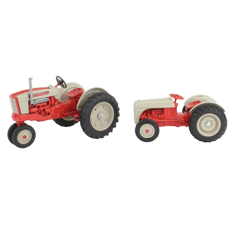 Lot of (2) 1/16 Ford Tractors in Gray and Vermillion Red by ERTL