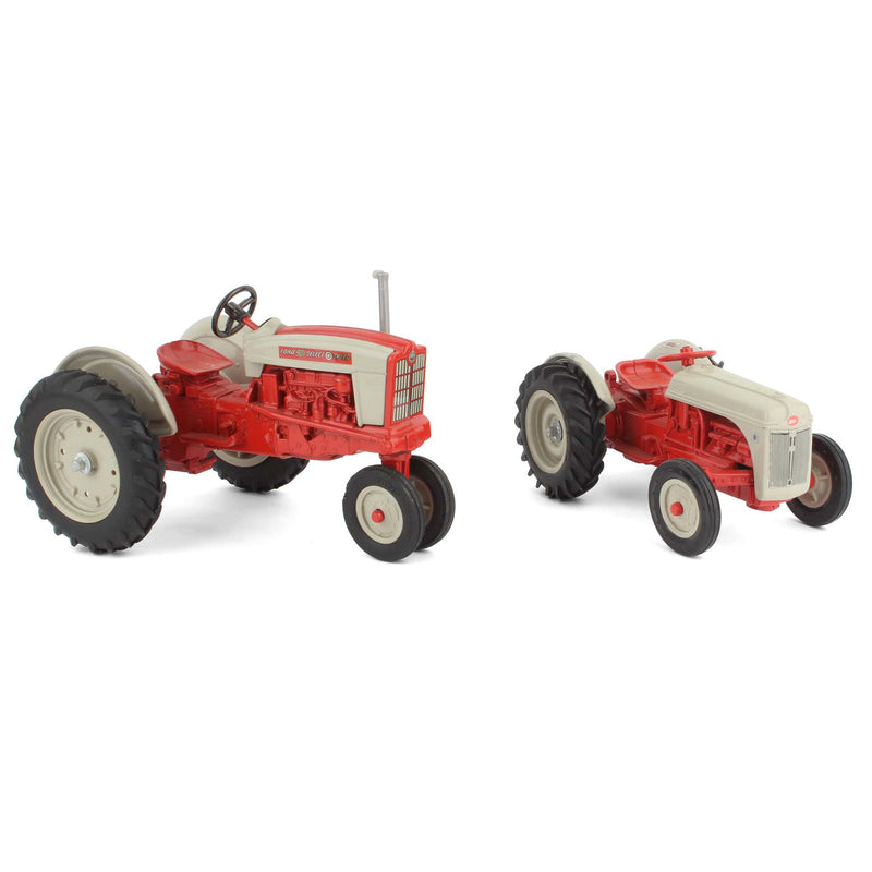 Lot of (2) 1/16 Ford Tractors in Gray and Vermillion Red by ERTL