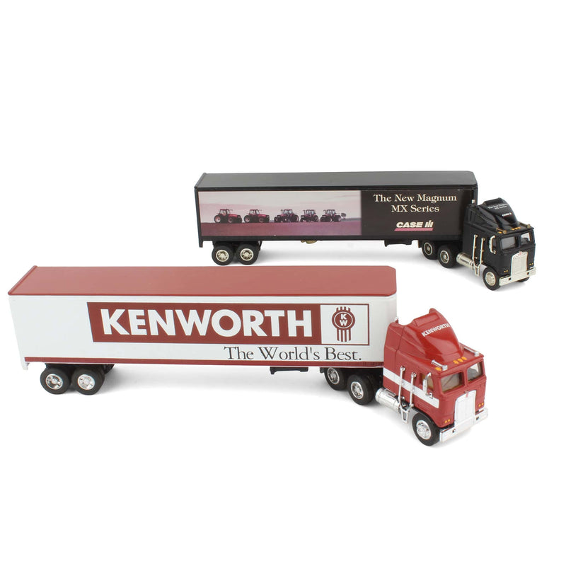 Lot of (3) 1/64 Semi Trucks with (1) 1/64 Matching Trailers and (2) Matching Trailer Banks