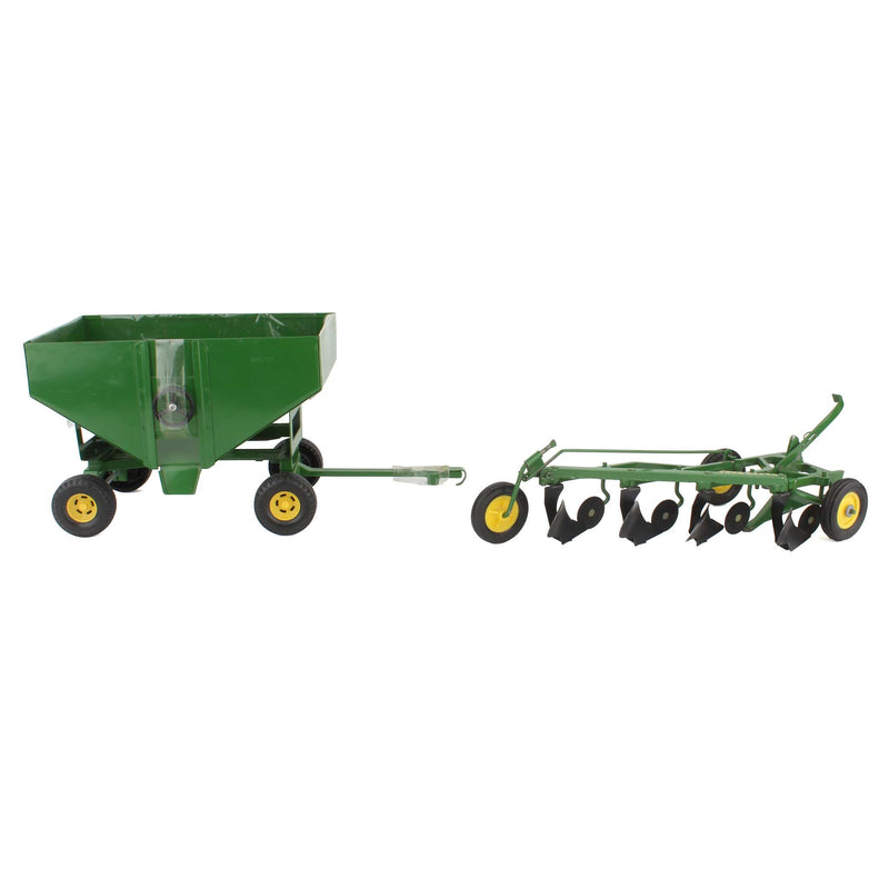 Lot of (1) 1/16 John Deere Wagon and (1) 1/16 John Deere Plow by ERTL