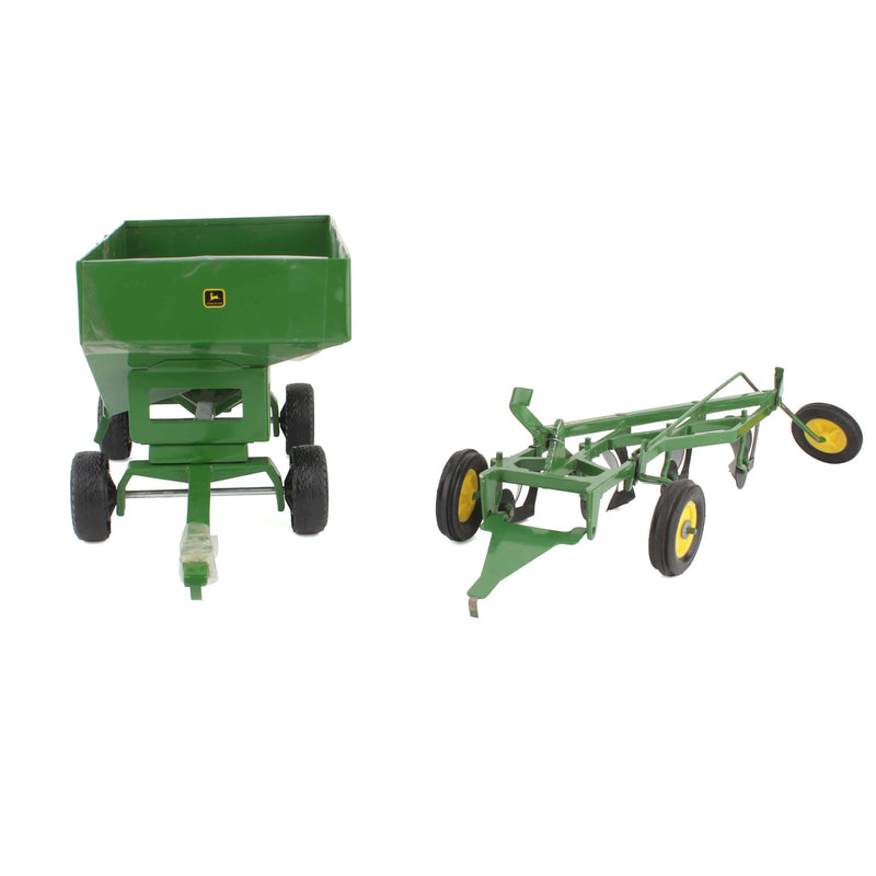 Lot of (1) 1/16 John Deere Wagon and (1) 1/16 John Deere Plow by ERTL
