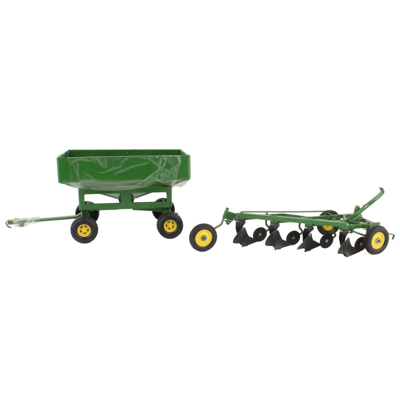 Lot of (1) 1/16 John Deere Wagon and (1) 1/16 John Deere Plow by ERTL