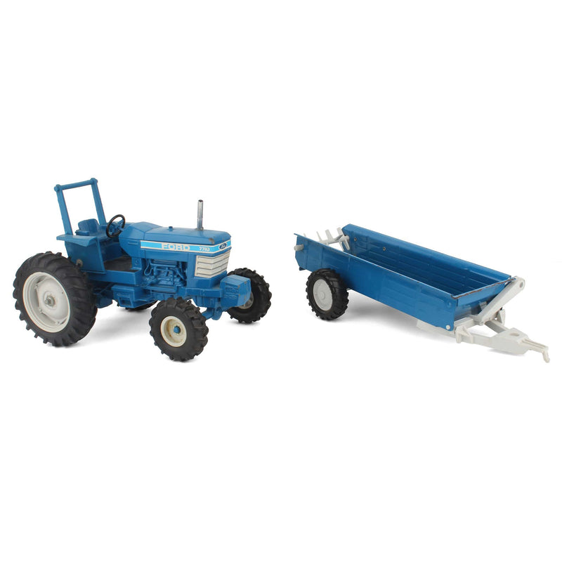 Lot of (1) 1/16 Ford 7710 Tractor and (1) 1/16 Manure Spreader by ERTL