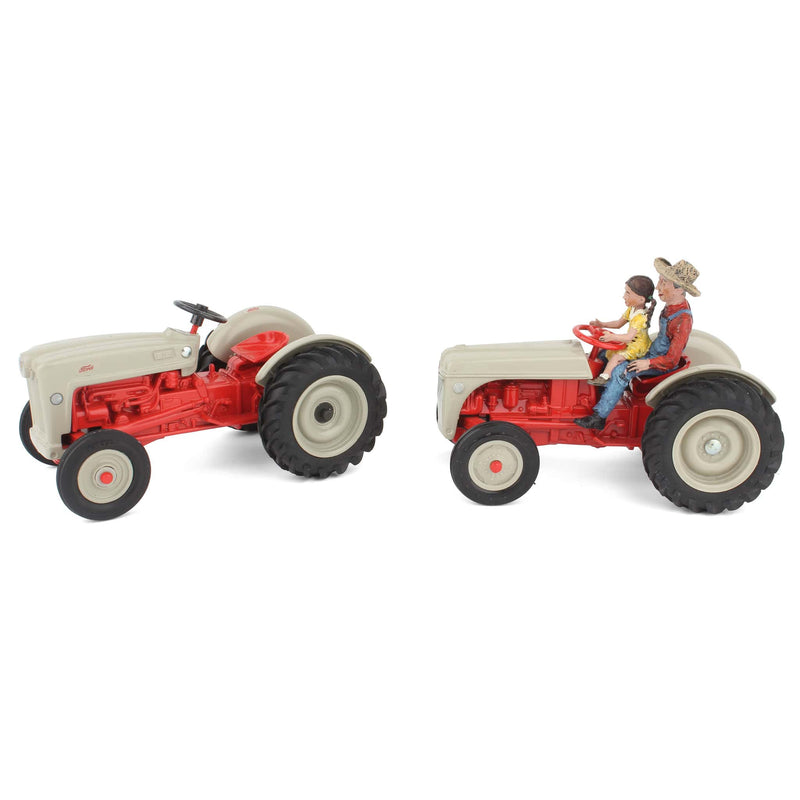 Lot of (2) Ford Tractors and (1) Lowell Davis Figurine set with Grandpa and Girl by ERTL