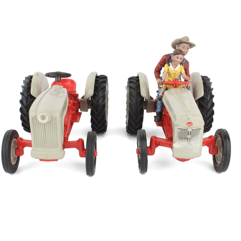 Lot of (2) Ford Tractors and (1) Lowell Davis Figurine set with Grandpa and Girl by ERTL