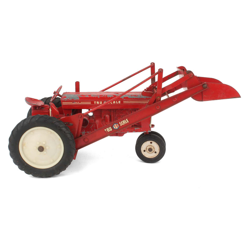 Lot of (1) 1/16 Tru Scale Tractor with Loader and (2) 1/16 Tru Scale Farm Implements Including Planter and Sickle Mower