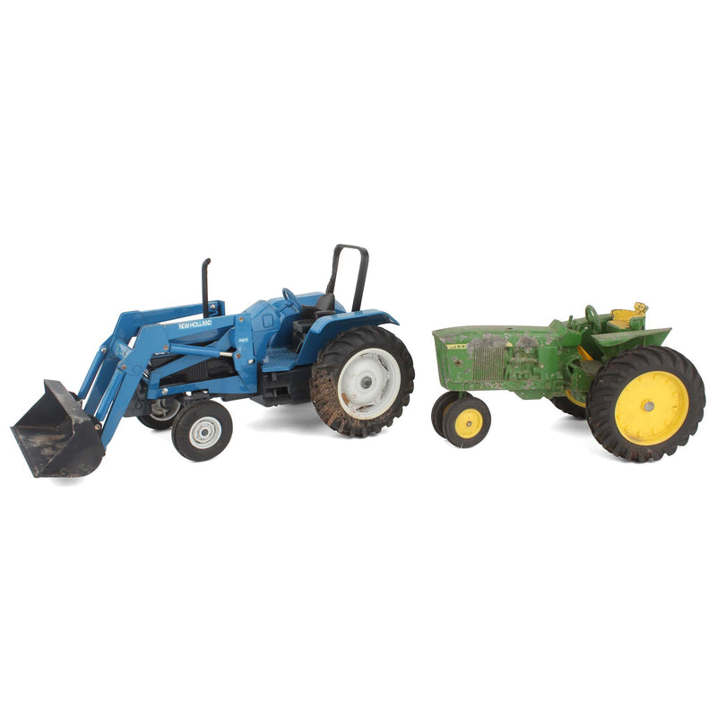 Lot of (1) 1/16 John Deere Tractor and (1) 1/16 New Holland 8340 Tractor with Loader