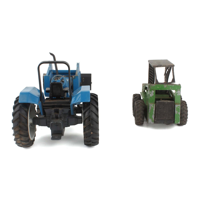 Lot of (1) 1/16 New Holland Tractor with Loader and (1) 1/16 John Deere Skid Loader by ERTL