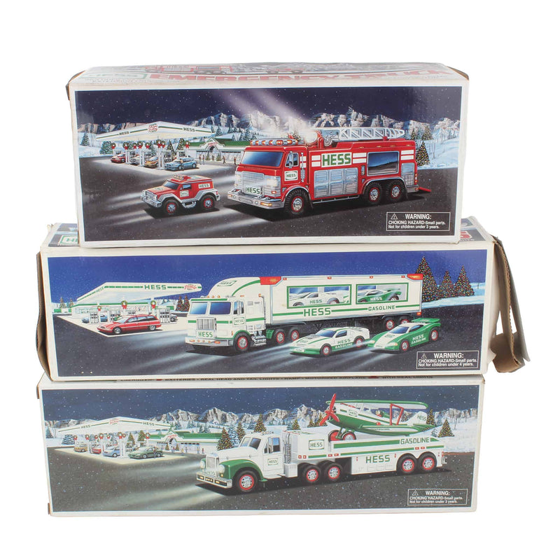Lot of (3) Hess Collector Trucks 1997, 2002, and 2005