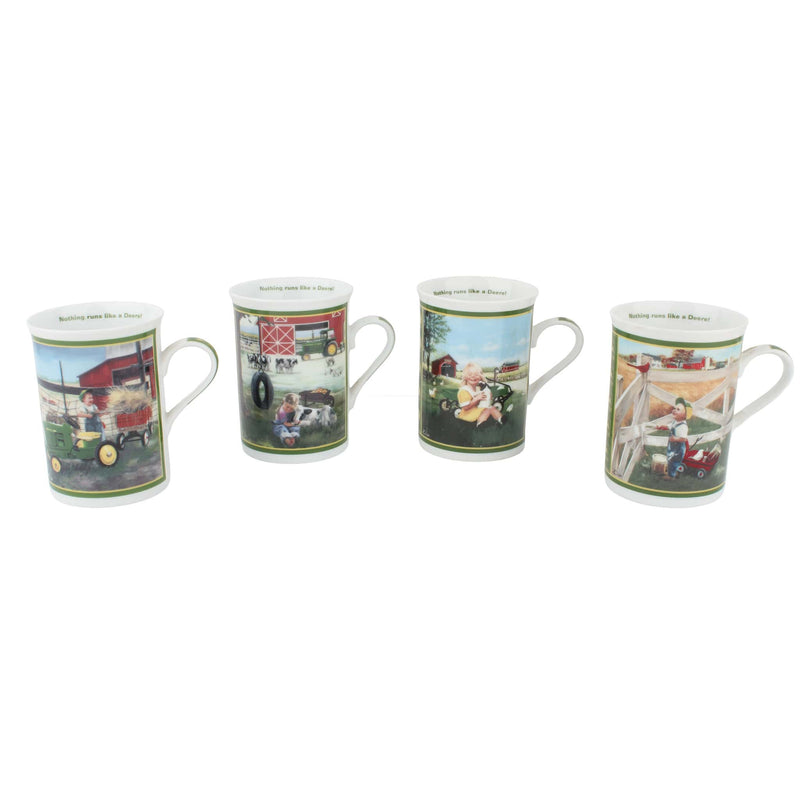 Lot of (4) John Deere Little Farmhands Collector Mugs by The Danbury Mint